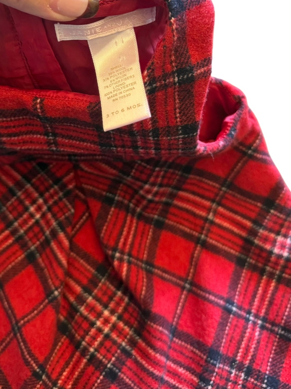 Janie and Jack Red Plaid Sleeveless Holiday Dress - Picture 3 of 4